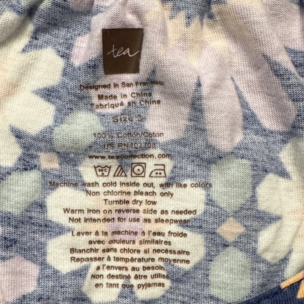 Tea Collection Girls 3T Floral Geometric Cotton Dress Pink Blue Boho